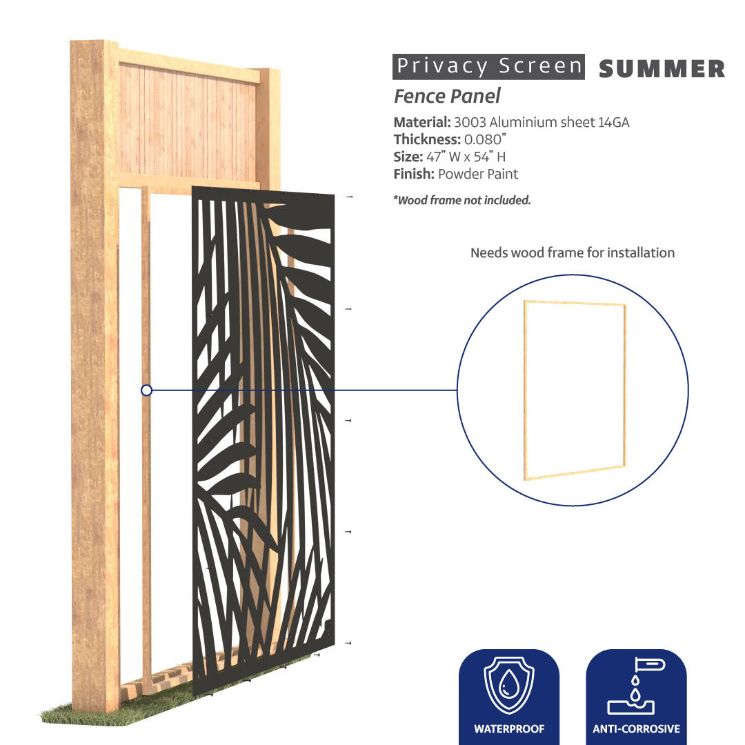 SUMMER - Metal Privacy Screen FENCE PANEL