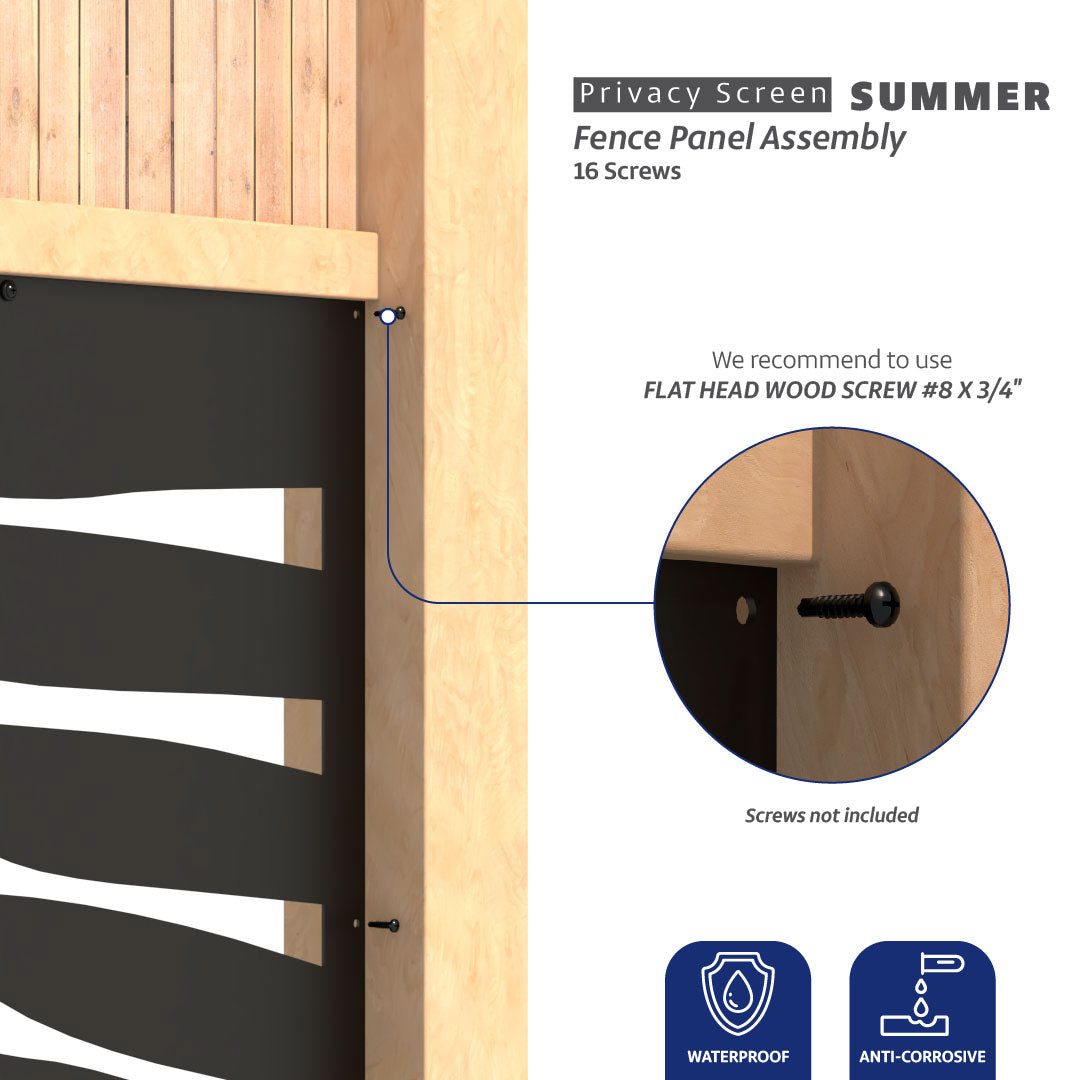 SUMMER - Metal Privacy Screen FENCE PANEL