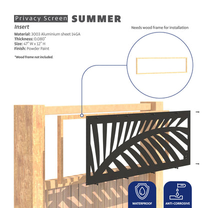 SUMMER -  Metal Privacy Screen INSERT